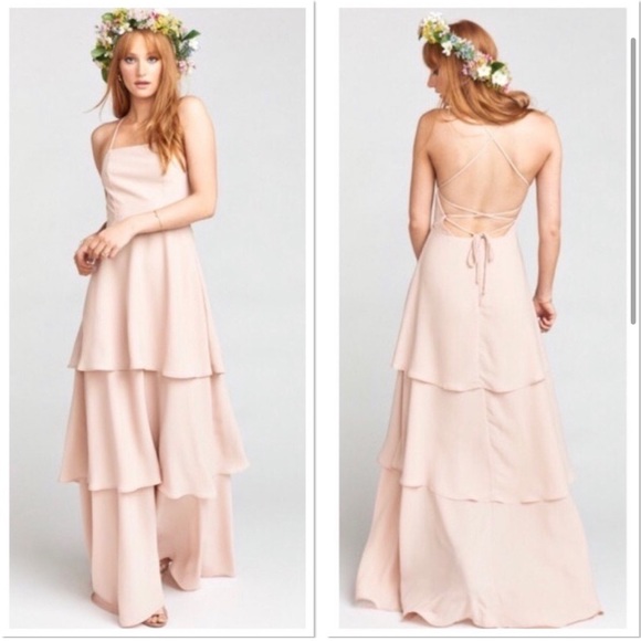 Show Me Your Mumu NEW NWT Calypso Ruffle Blush Bridesmaid Prom Dress Size Small - Picture 1 of 7